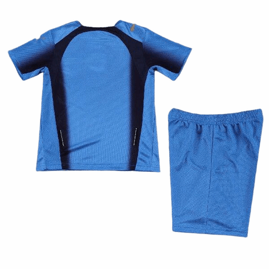 2006 outh Italy National Team Blue Football Kit Soccer Jersey & Shorts Set