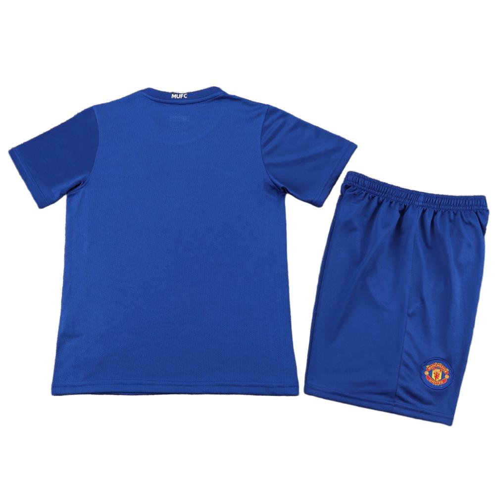 07-08 Manchester United Blue Kids' Football Jersey - Quick-Drying Sports Shirt, Youth Version