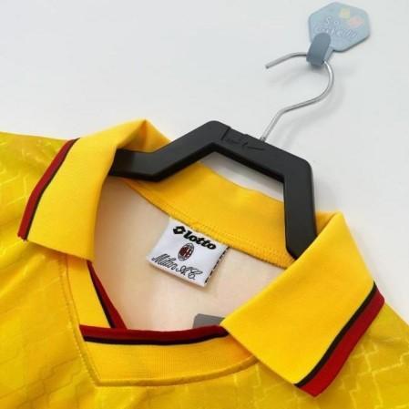 AC Milan 1996-98 Retro Away Jersey | Lotto Yellow Paolo Maldini #3
