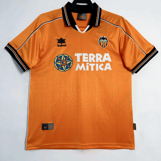 1999-01 Valencia CF 2001-2002 Retro Away Soccer Jersey