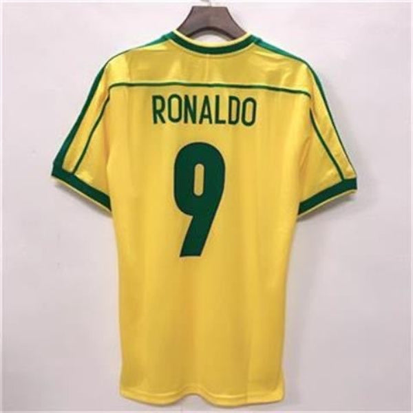 1998  Brazil Home Retro Soccer Jersey RONALDO RIVALDO