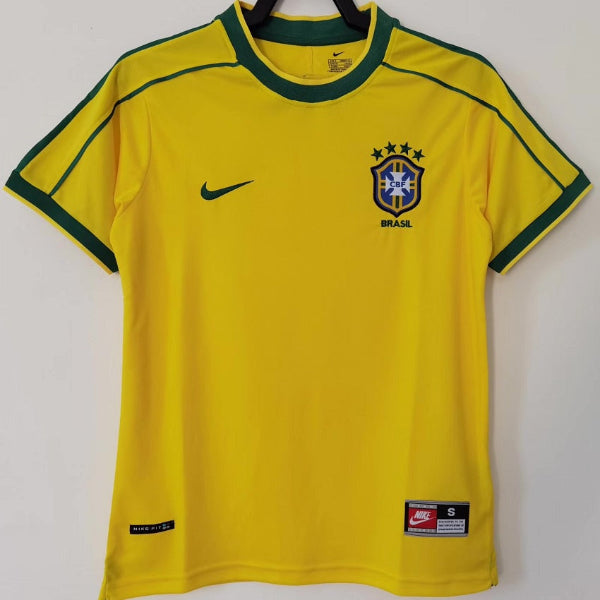1998  Brazil Home Retro Soccer Jersey RONALDO RIVALDO