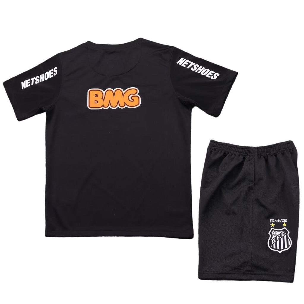 12-13Santos FC Kids' Black Football Kit  Dri-FIT Jersey & Shorts Set